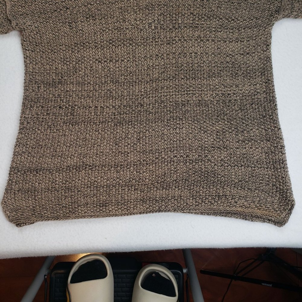 GAP Womens 90s Chunky Knit Crew Neck Sweater Linen Size Medium Oatmeal Neutral - Picture 15 of 16